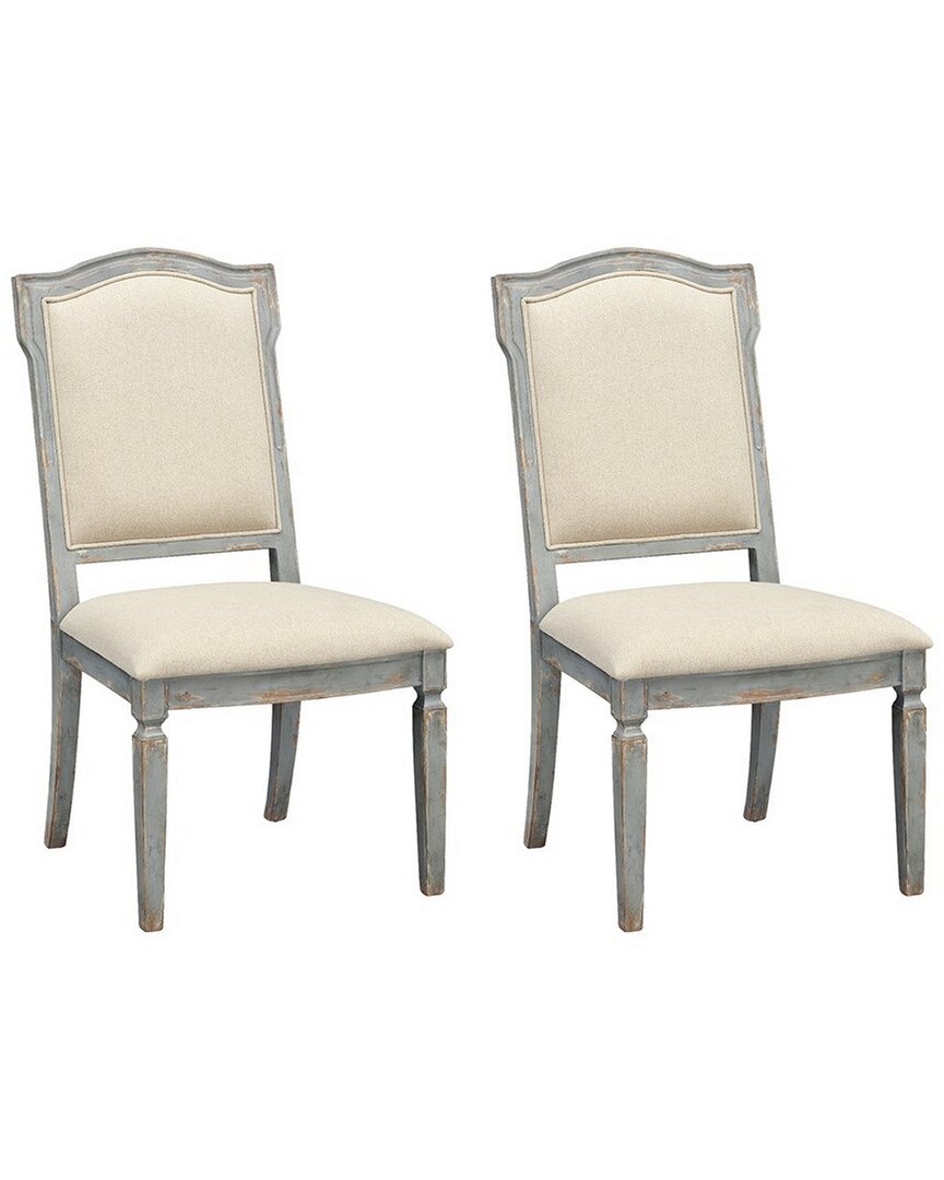 Coast To Coast Set Of 2 Upholstered Dining Side Chairs In Blue