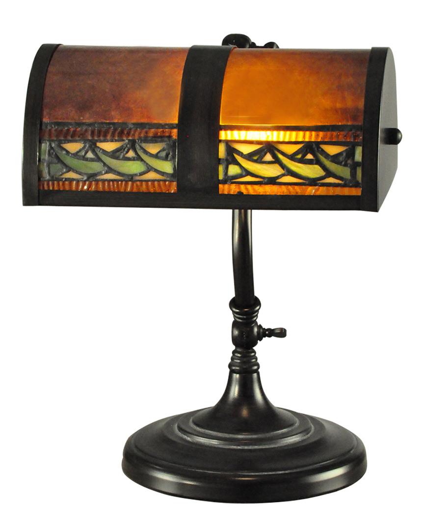 Dale Tiffany Egyptian Mica And Desk Lamp In Amber