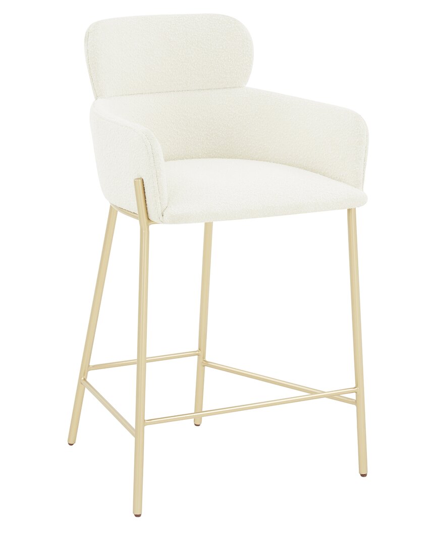 Safavieh Couture Charlize Velvet Counter Stool In White