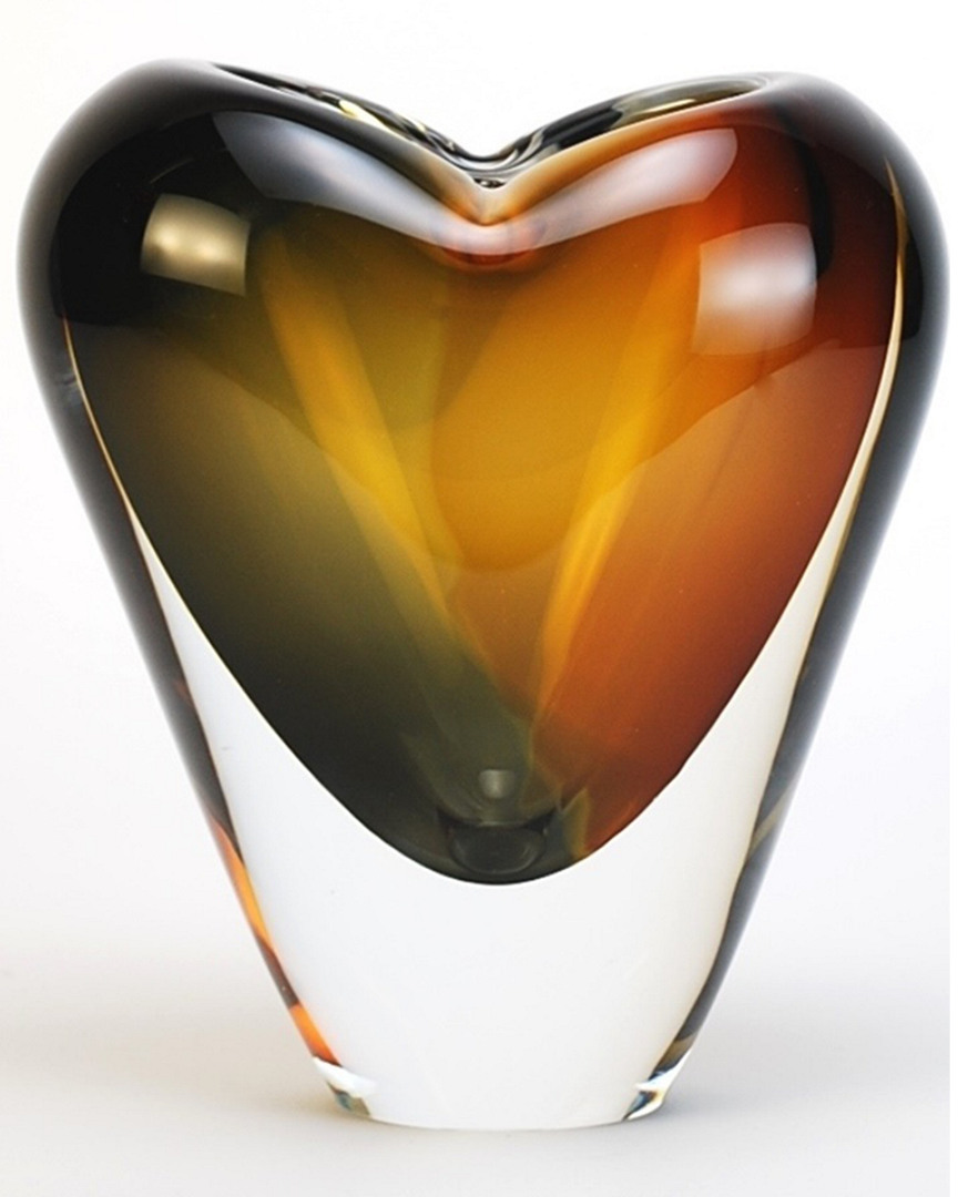 Murano Art Collection Glass Heart Vase