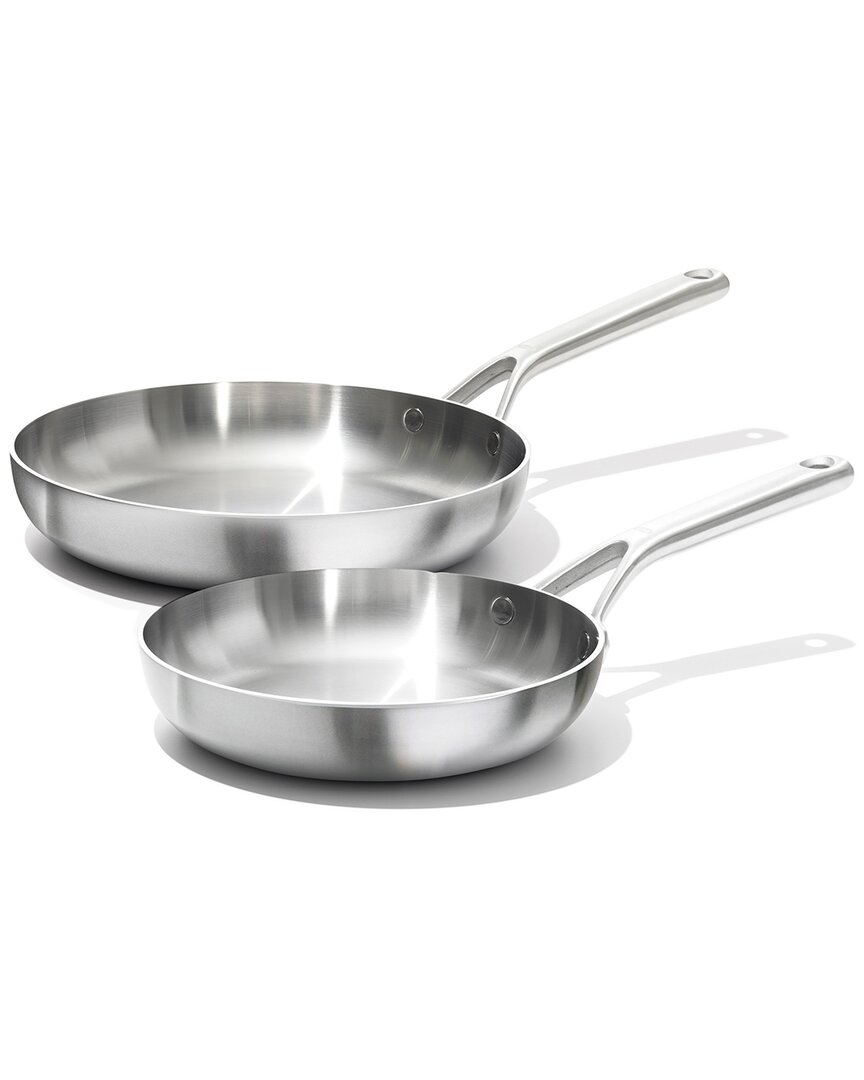 Oxo Tri-ply Stainless Steel 2pc Frypan Set In Silver