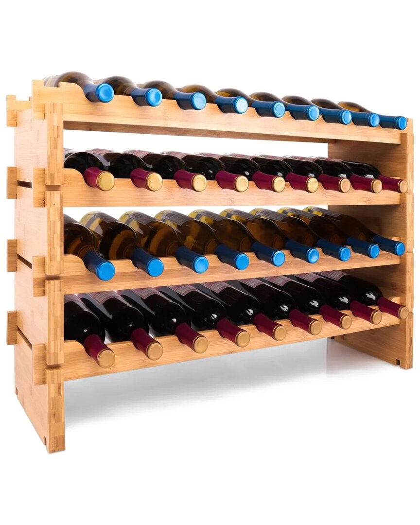 Serenelife Home Stackable Wine Storage Rack In Brown