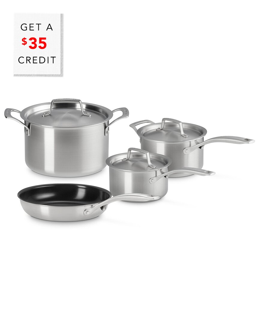 Le Creuset Essential Stainless Steel 7pc Cookware Set With $35 Credit