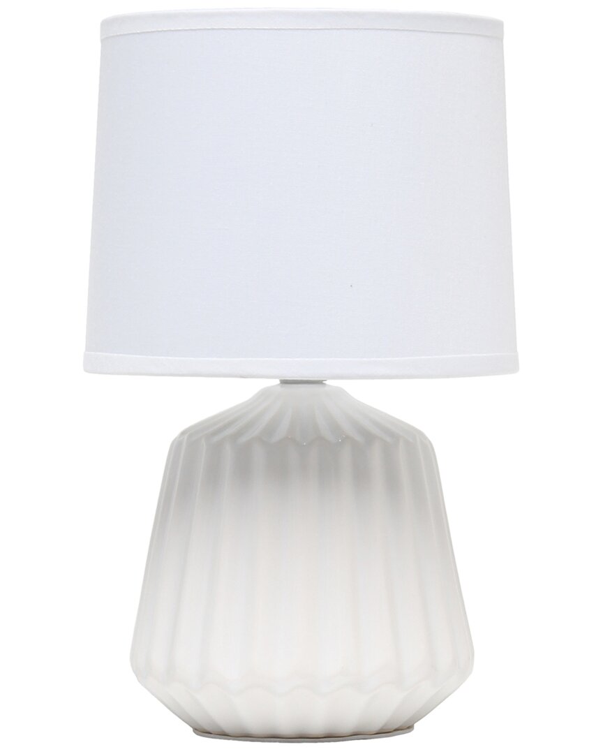Lalia Home Laila Home Petite Off White Pleated Base Table Lamp In Off-white