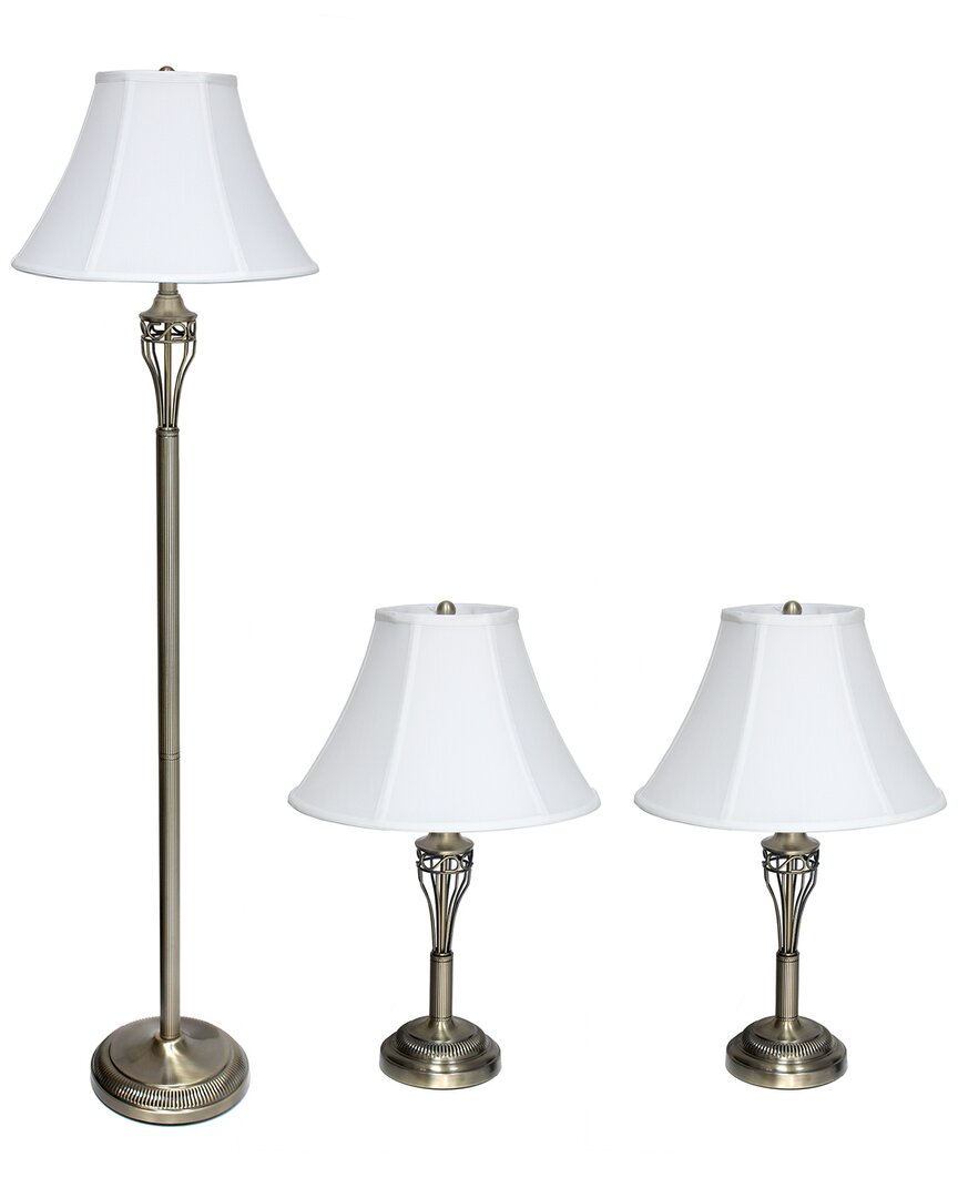 Lalia Home Laila Home Antique Brass Three Pack Lamp Set In Metallic