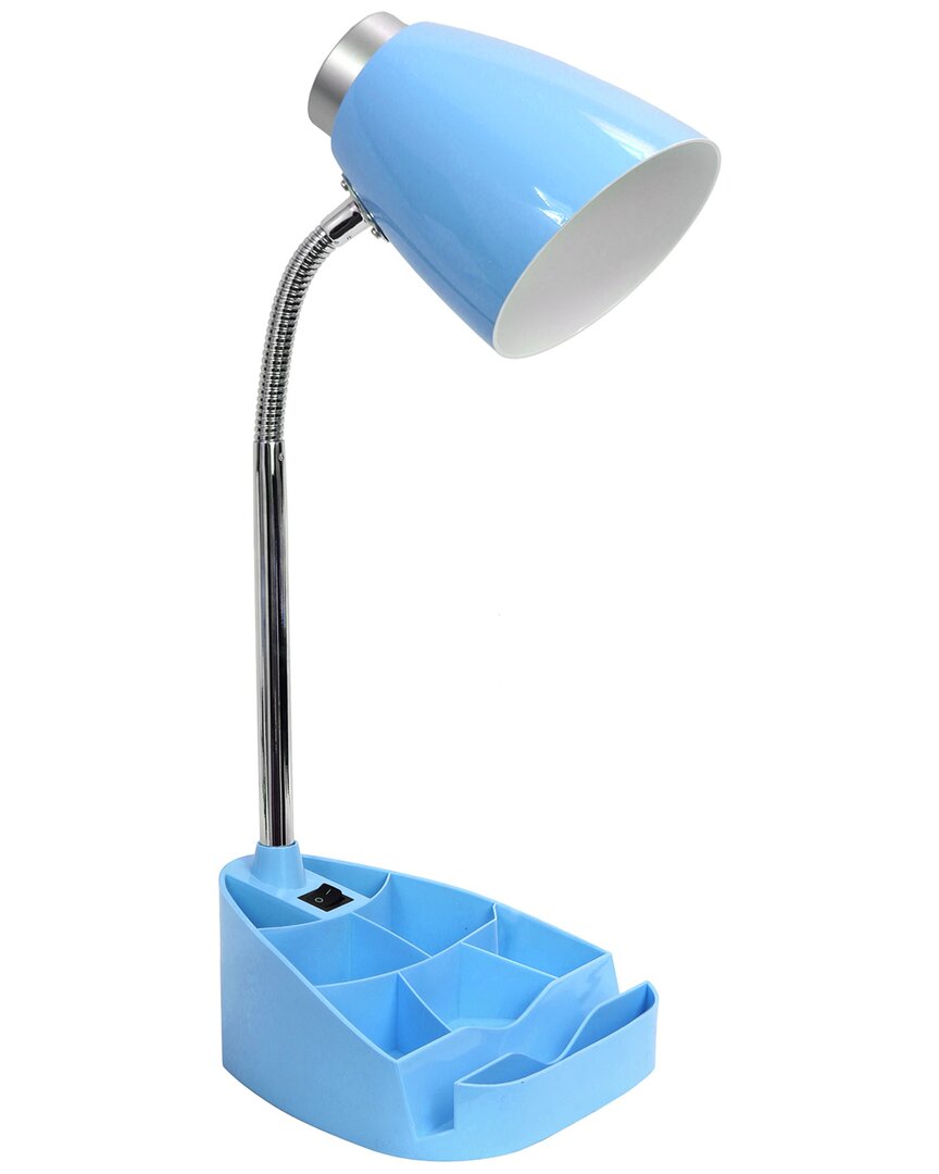 Lalia Home Laila Home Gooseneck Organizer Desk Lamp With Ipad Tablet Stand Book Holder In Blue