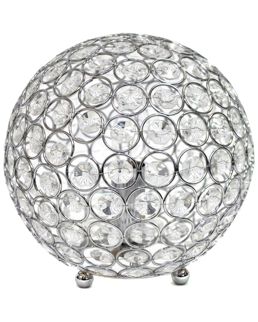 Lalia Home Laila Home Crystal Ball Sequin Table Lamp Chrome In Silver