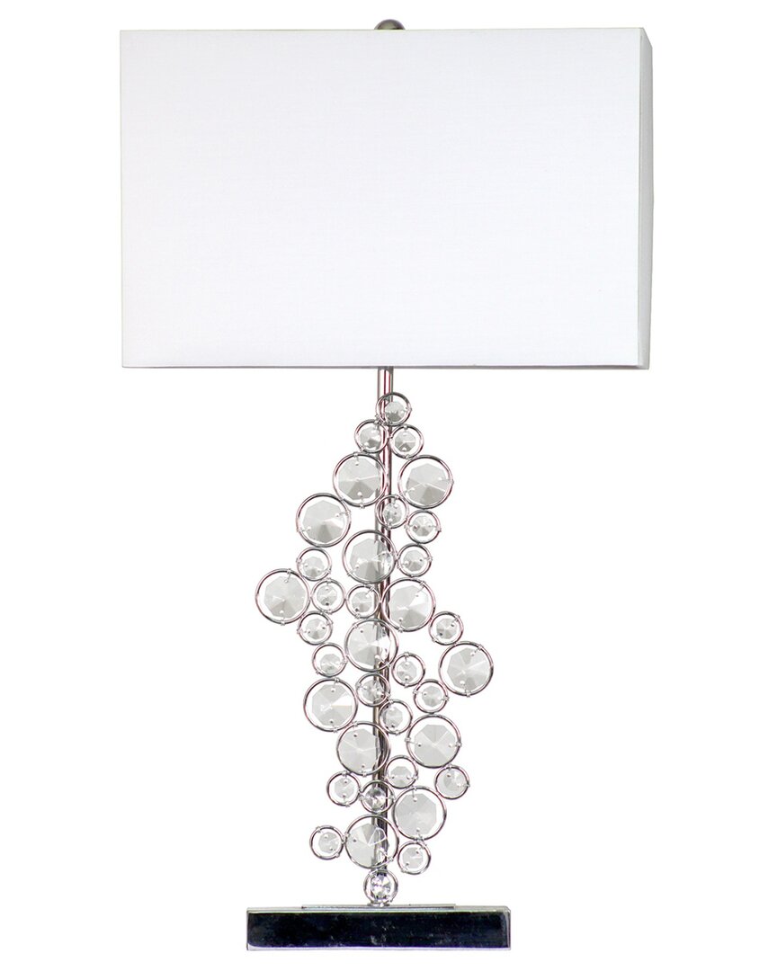 Lalia Home Laila Home Prismatic Crystal Sequin And Chrome Table Lamp In Silver