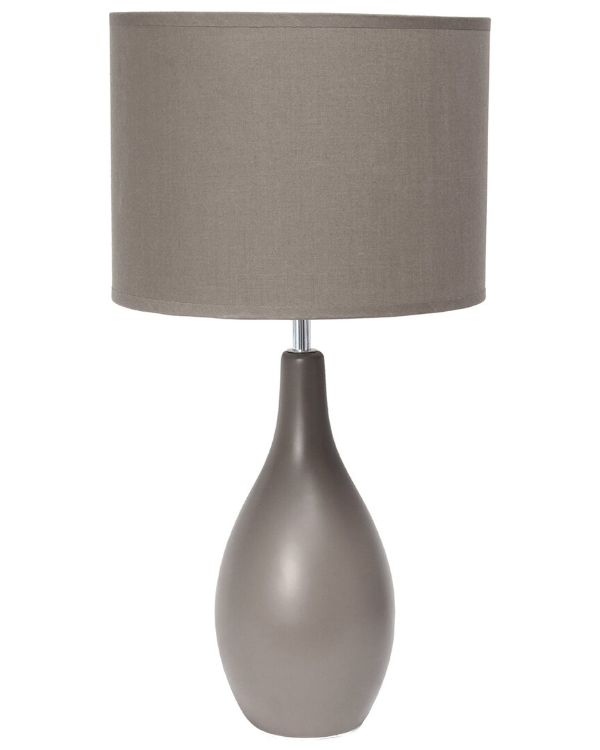 Lalia Home Laila Home Oval Bowling Pin Base Ceramic Table Lamp In Gray