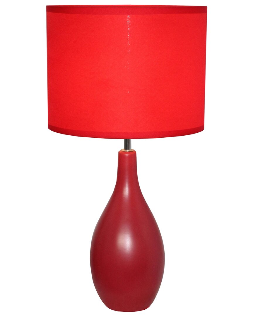 Shop Lalia Home Laila Home Oval Bowling Pin Base Ceramic Table Lamp In Red
