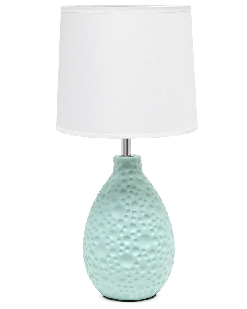 Lalia Home Laila Home Textured Stucco Ceramic Oval Table Lamp In Blue