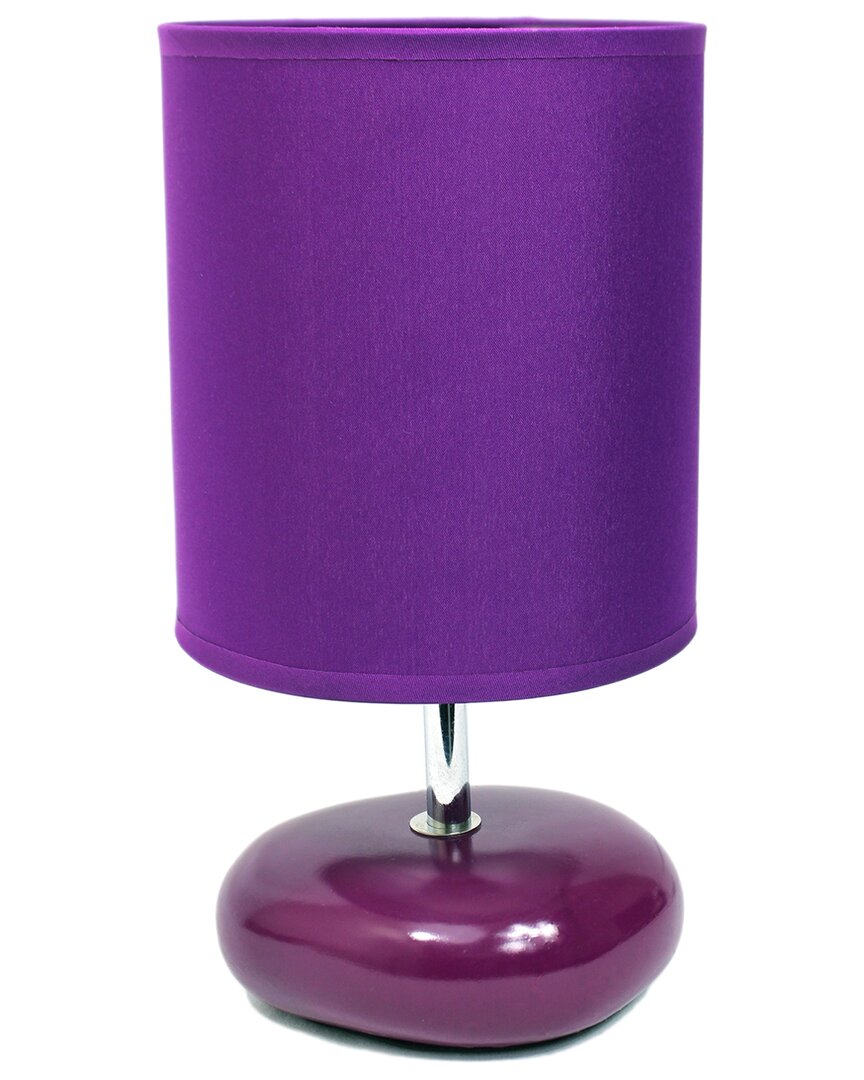 Lalia Home Laila Home Stonies Small Stone Look Table Bedside Lamp In Purple