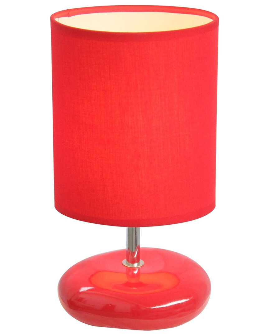 Lalia Home Laila Home Stonies Small Stone Look Table Bedside Lamp In Red