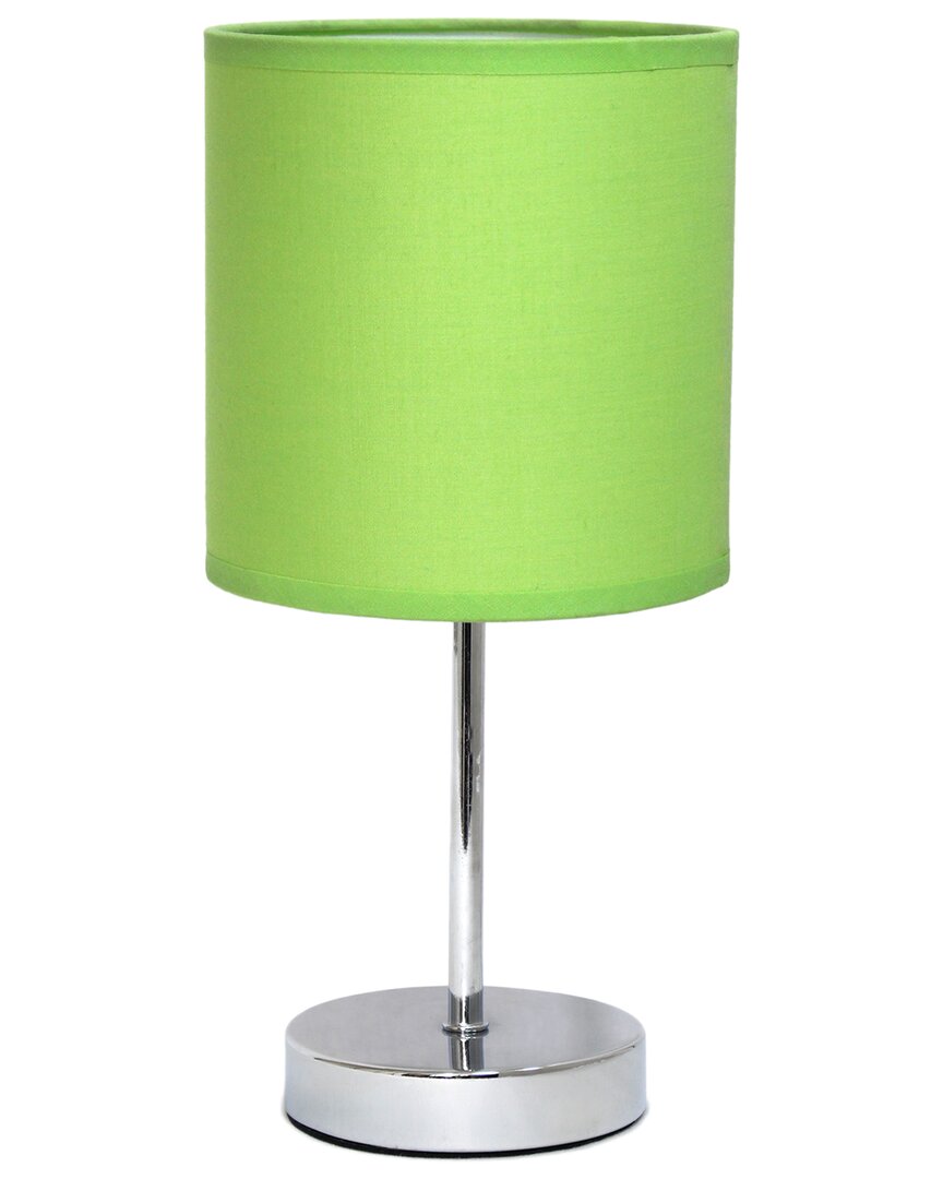 Lalia Home Laila Home Chrome Mini Basic Table Lamp With Fabric Shade In Silver