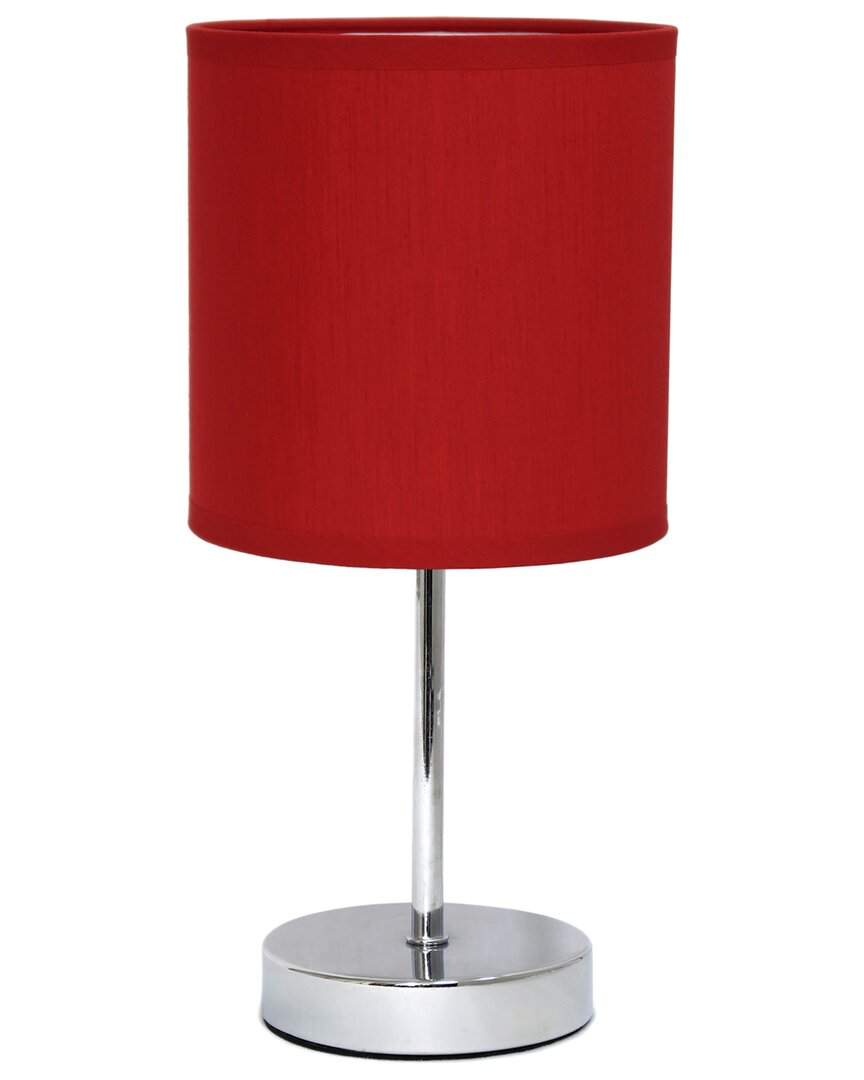 Lalia Home Laila Home Chrome Mini Basic Table Lamp With Fabric Shade In Silver