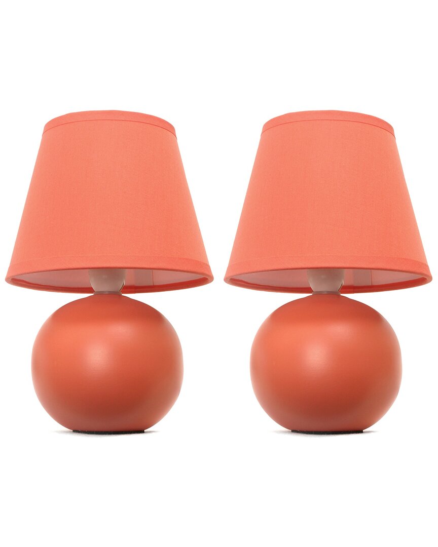Lalia Home Laila Home Mini Ceramic Globe Table Lamp In Orange