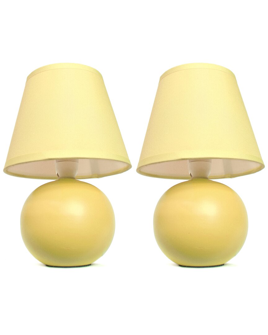 Lalia Home Laila Home Mini Ceramic Globe Table Lamp 2pk Set In Yellow
