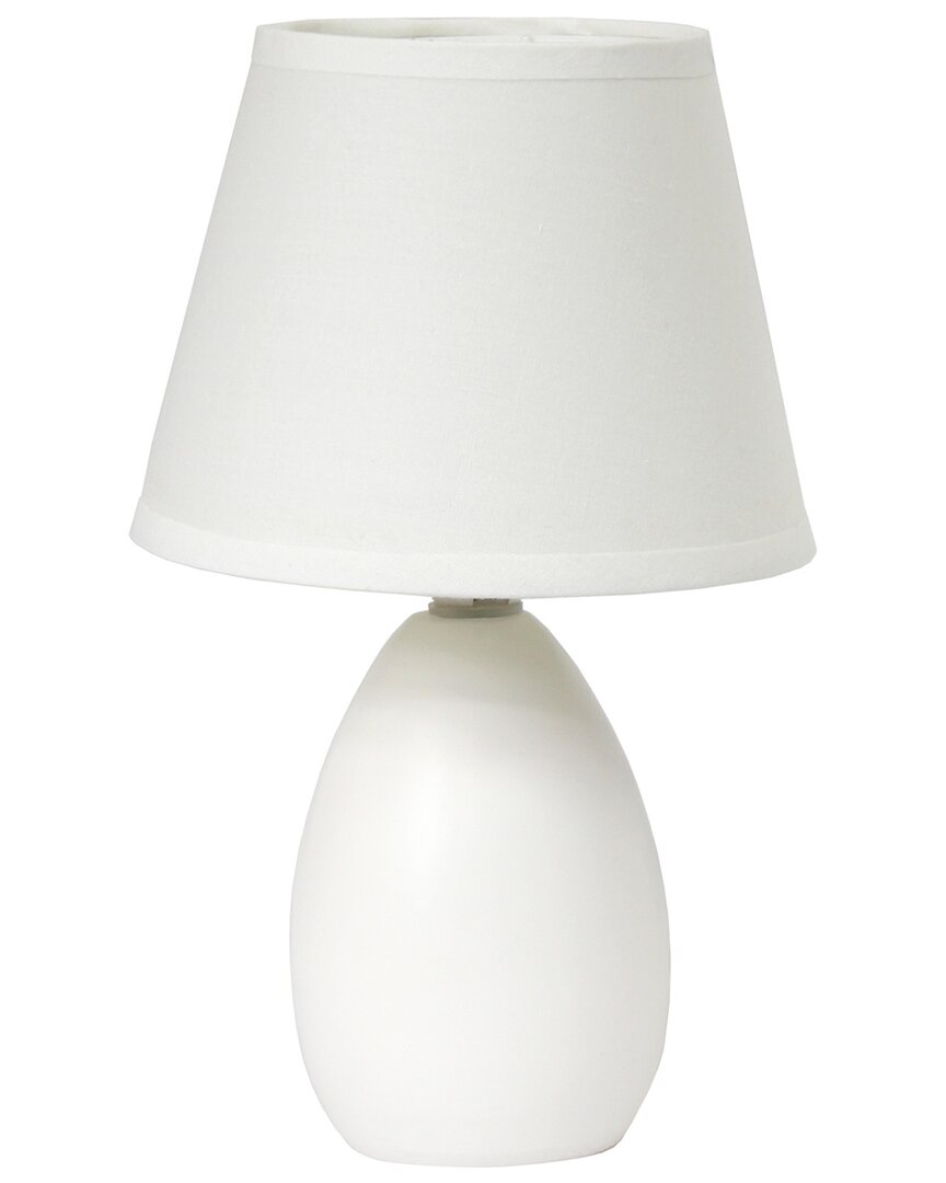 Lalia Home Laila Home Mini Egg Oval Ceramic Table Lamp In Off-white