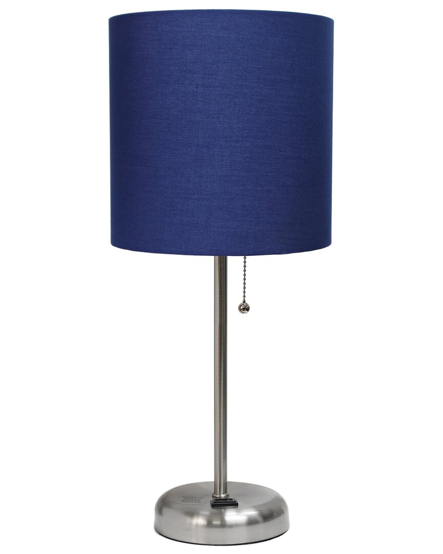 Shop Lalia Home Stick Lamp With Charging Outlet And Fabric Shade In Brown