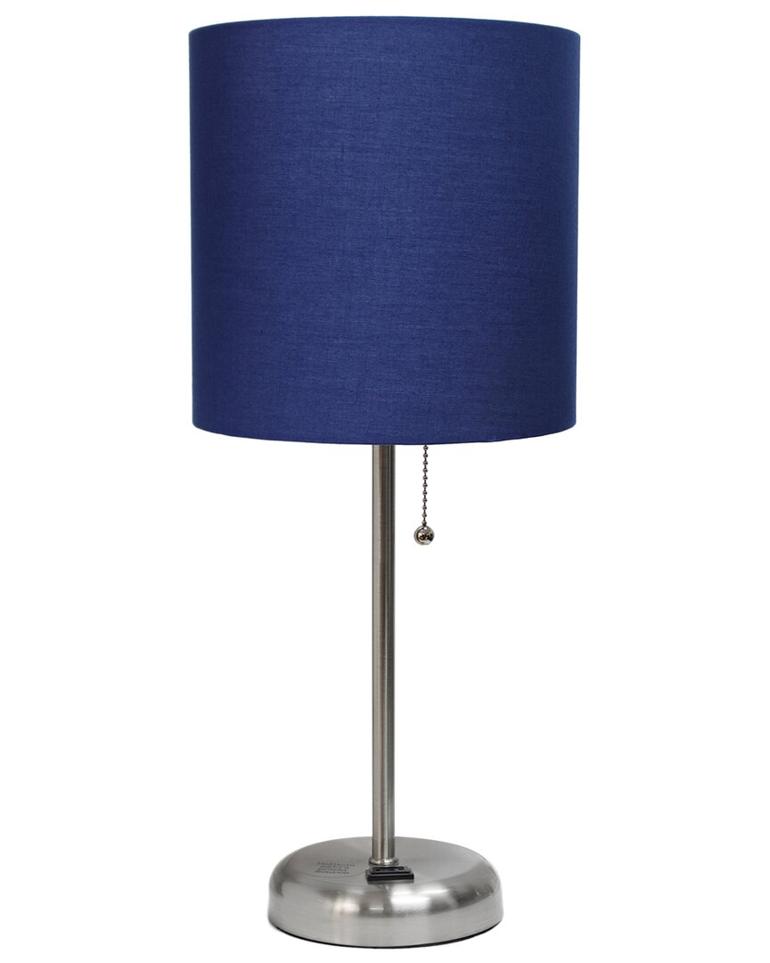 Lalia Home Laila Home Stick Lamp With Usb Charging Port And Fabric Shade In Brown
