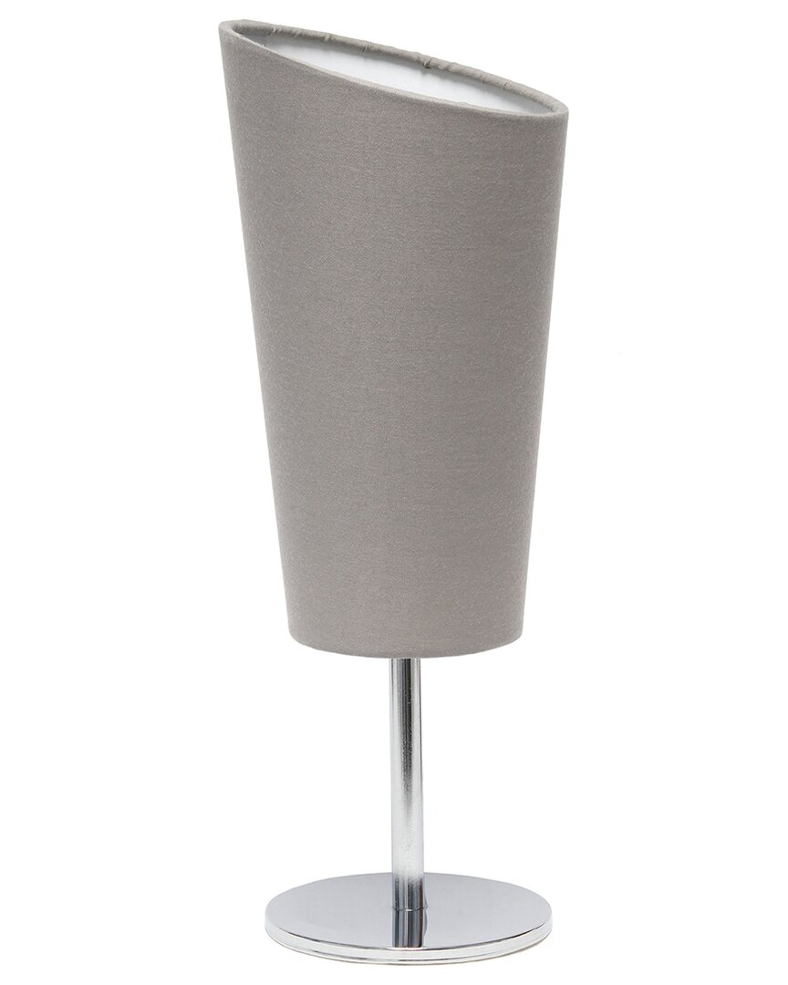 Lalia Home Laila Home Mini Chrome Table Lamp With Angled Fabric Shade In Grey