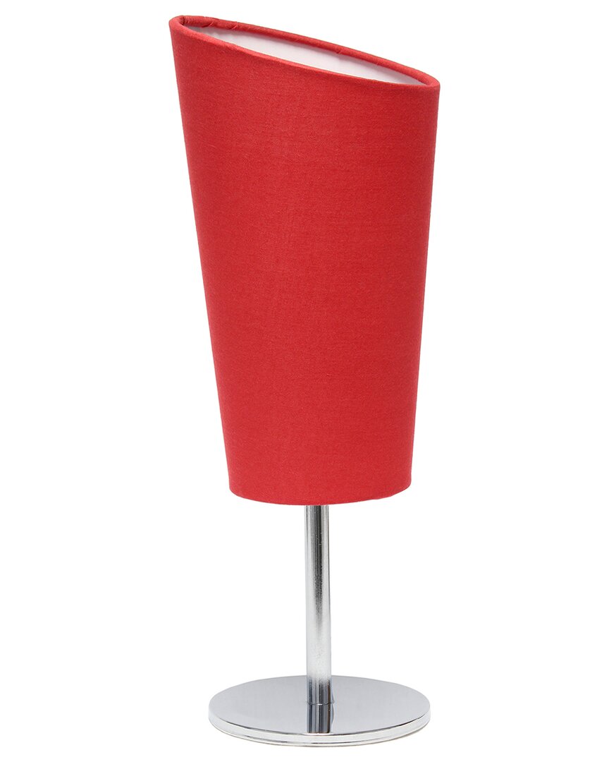 Lalia Home Laila Home Mini Chrome Table Lamp With Angled Fabric Shade In Red