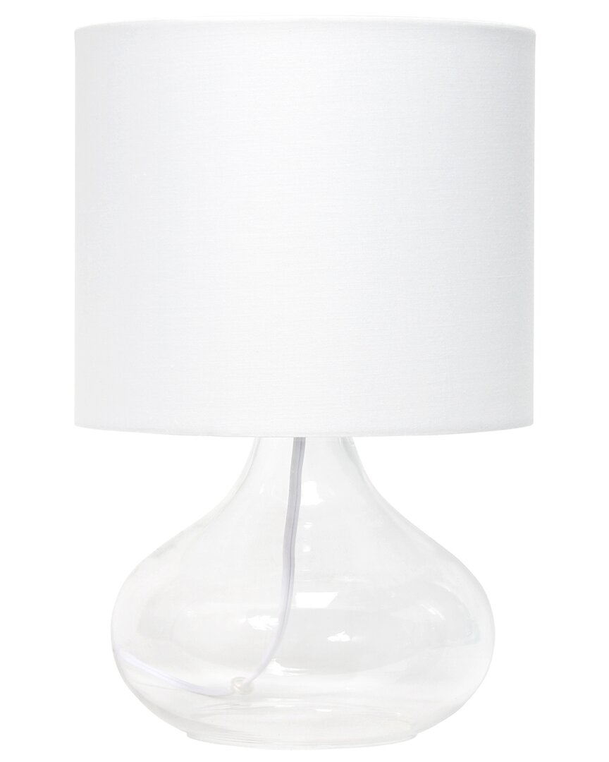 Lalia Home Laila Home Glass Raindrop Table Lamp With Fabric Shade In Clear