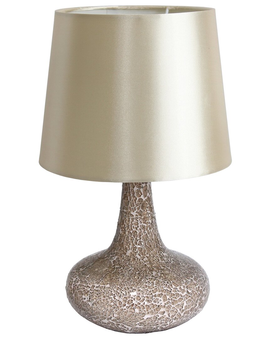 Lalia Home Laila Home Mosaic Tiled Glass Genie Table Lamp With Fabric Shade In Champagne