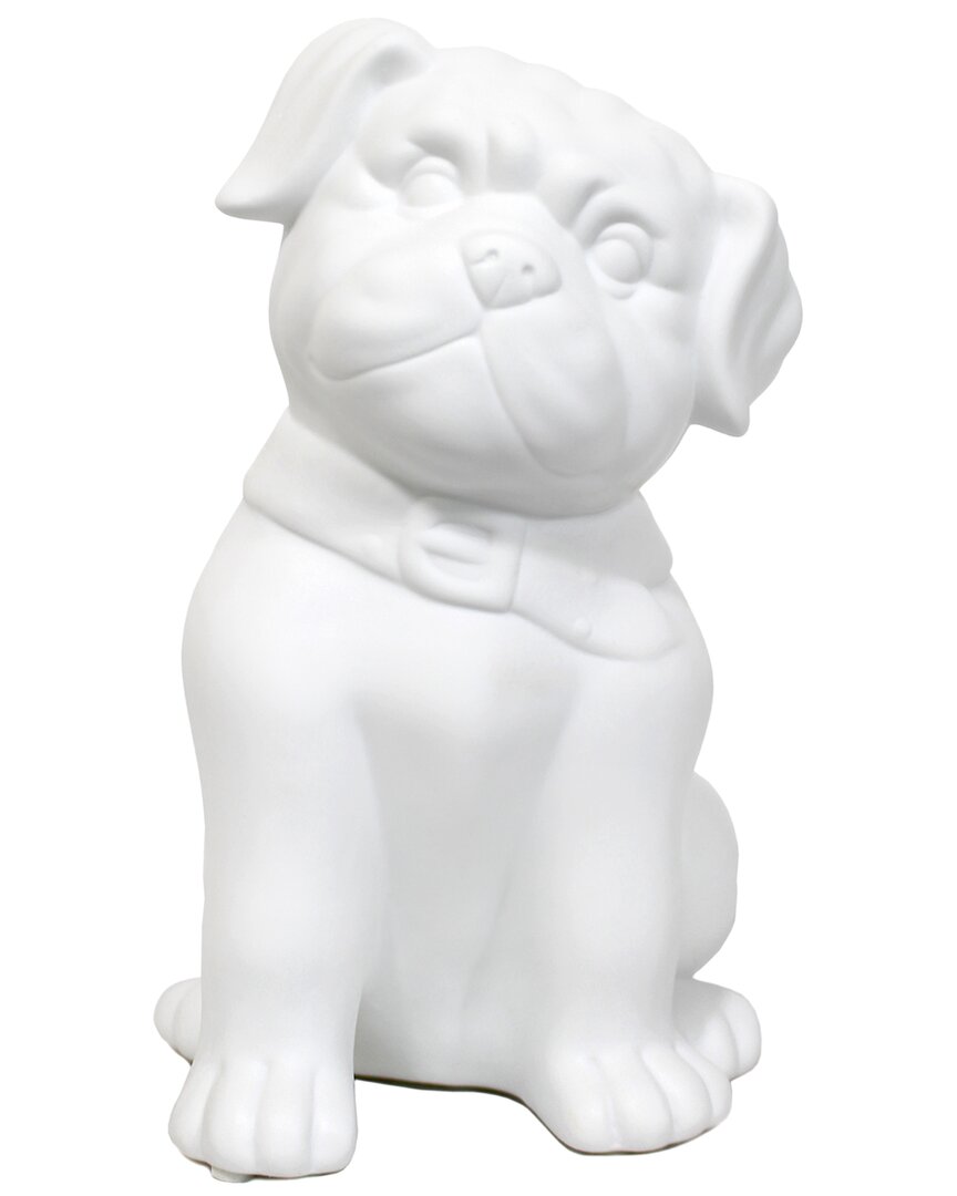 Lalia Home Laila Home Porcelain Puppy Dog Shaped Table Lamp In White