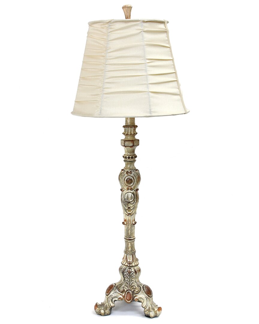 Lalia Home Laila Home Antique Style Buffet Table Lamp With Cream Ruched Shade