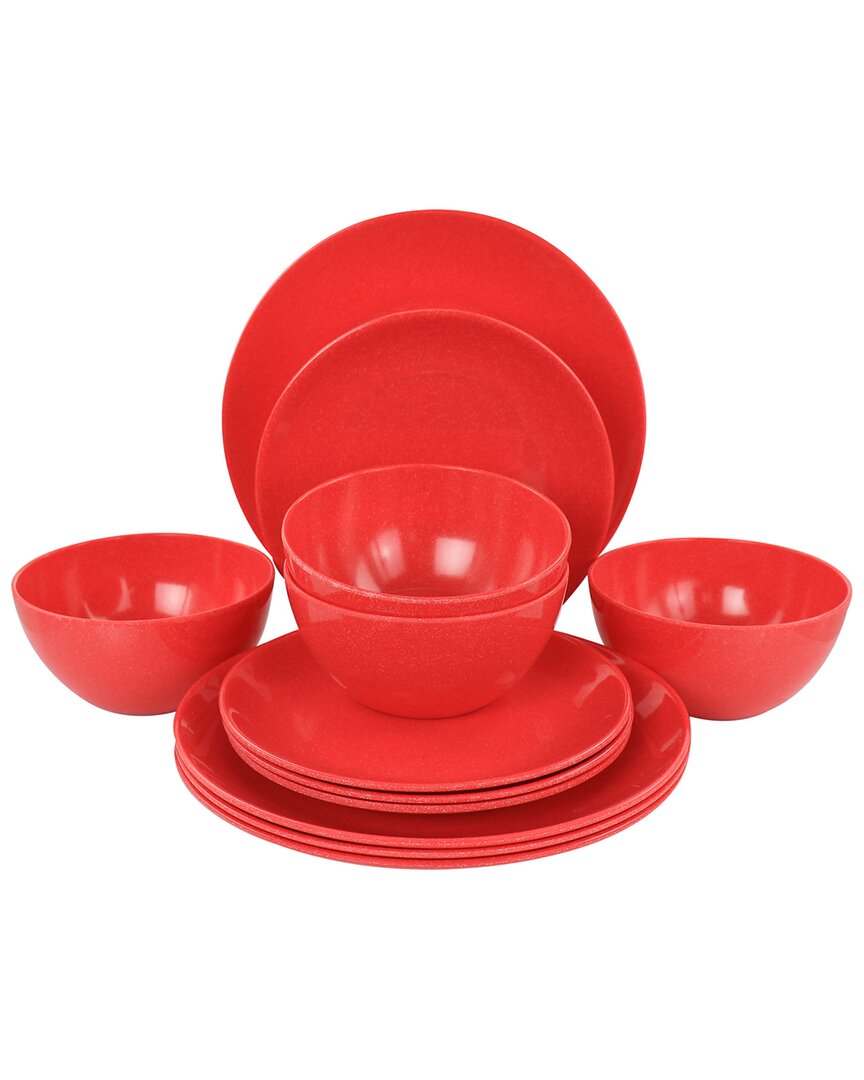 Martha Stewart 12pc Melamine Dinnerware Set In Red