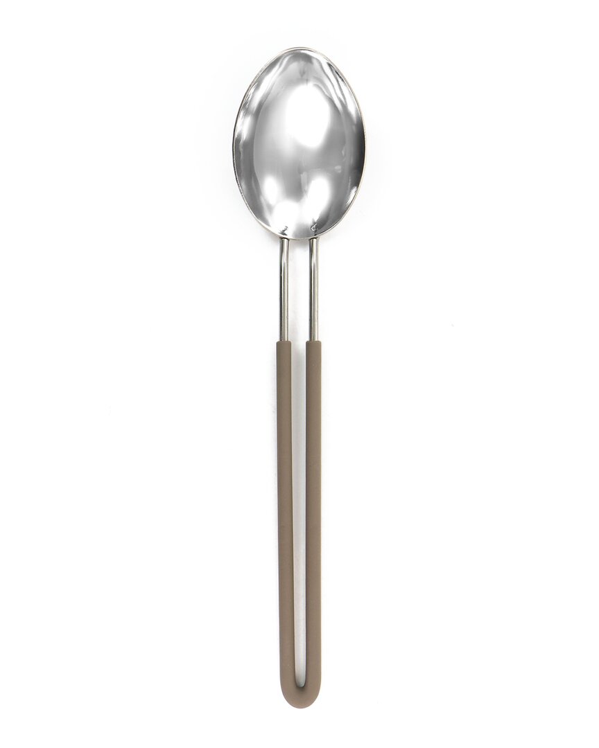 Martha Stewart Stainless Steel Spoon In Taupe
