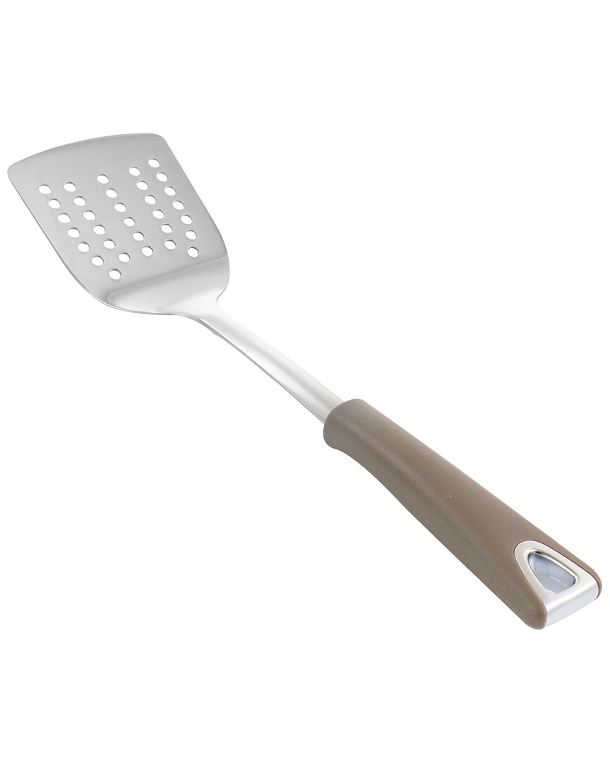 Martha Stewart Stainless Steel Slotted Turner In Taupe