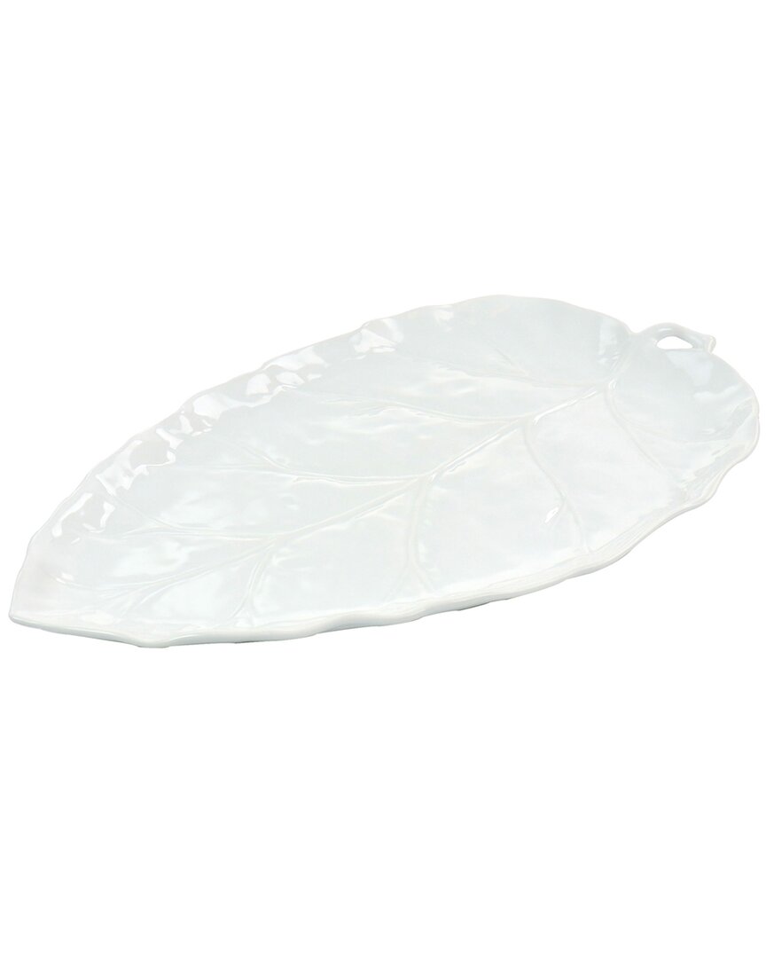 Martha Stewart 19in Fine Ceramic Platter In White