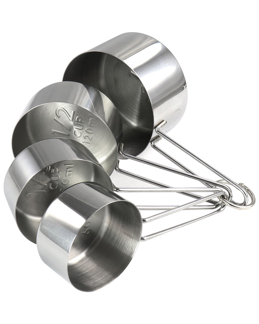 Martha Stewart Stainless Steel Measuring Cups In Silver