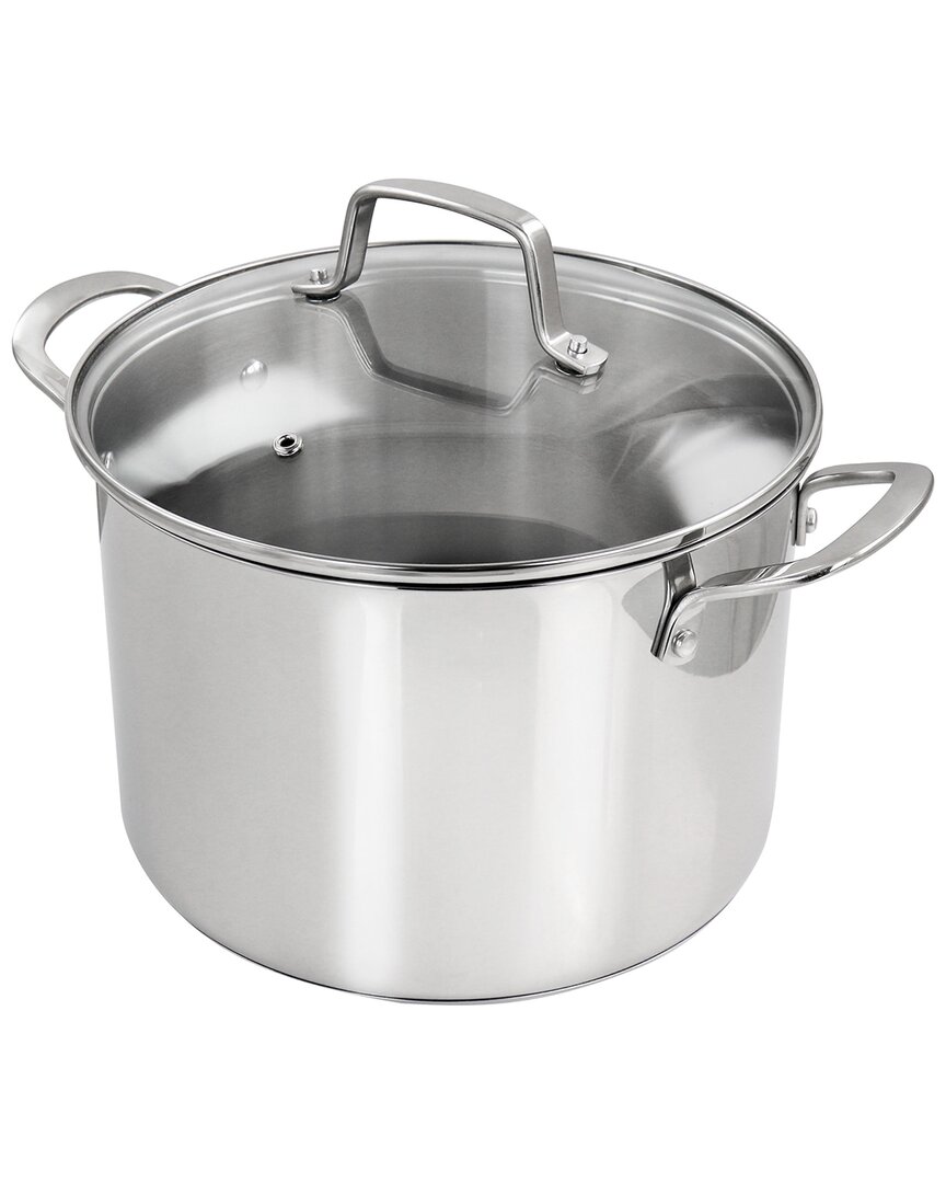 Martha Stewart 8qt Castelle Stainless Steel Dutch Oven With Lid In Silver