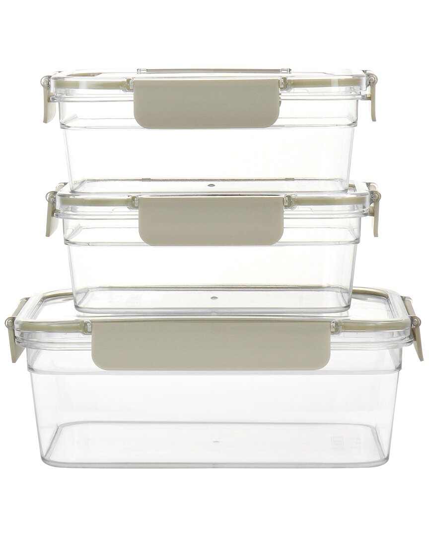 Martha Stewart 6pc Plastic Container Set With Locking Lids In Gray