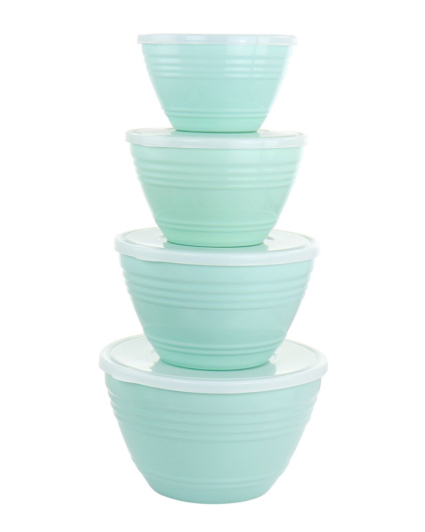 Martha Stewart 8pc Plastic Bowl Set With Lids In Turquoise