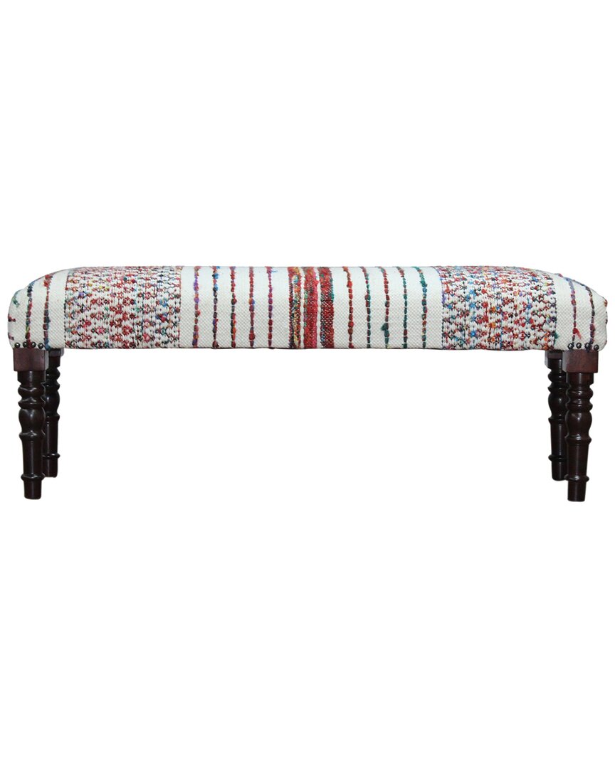 Lr Home Colorful Chevron And Striped Chindi Bench In Multi