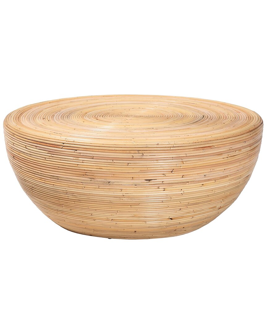Baxton Studio Tokyo Laminated Rattan Coffee Table In Brown