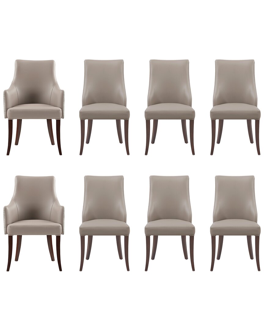 Manhattan Comfort 8-piece Connie Taupe Leatherette In Gray