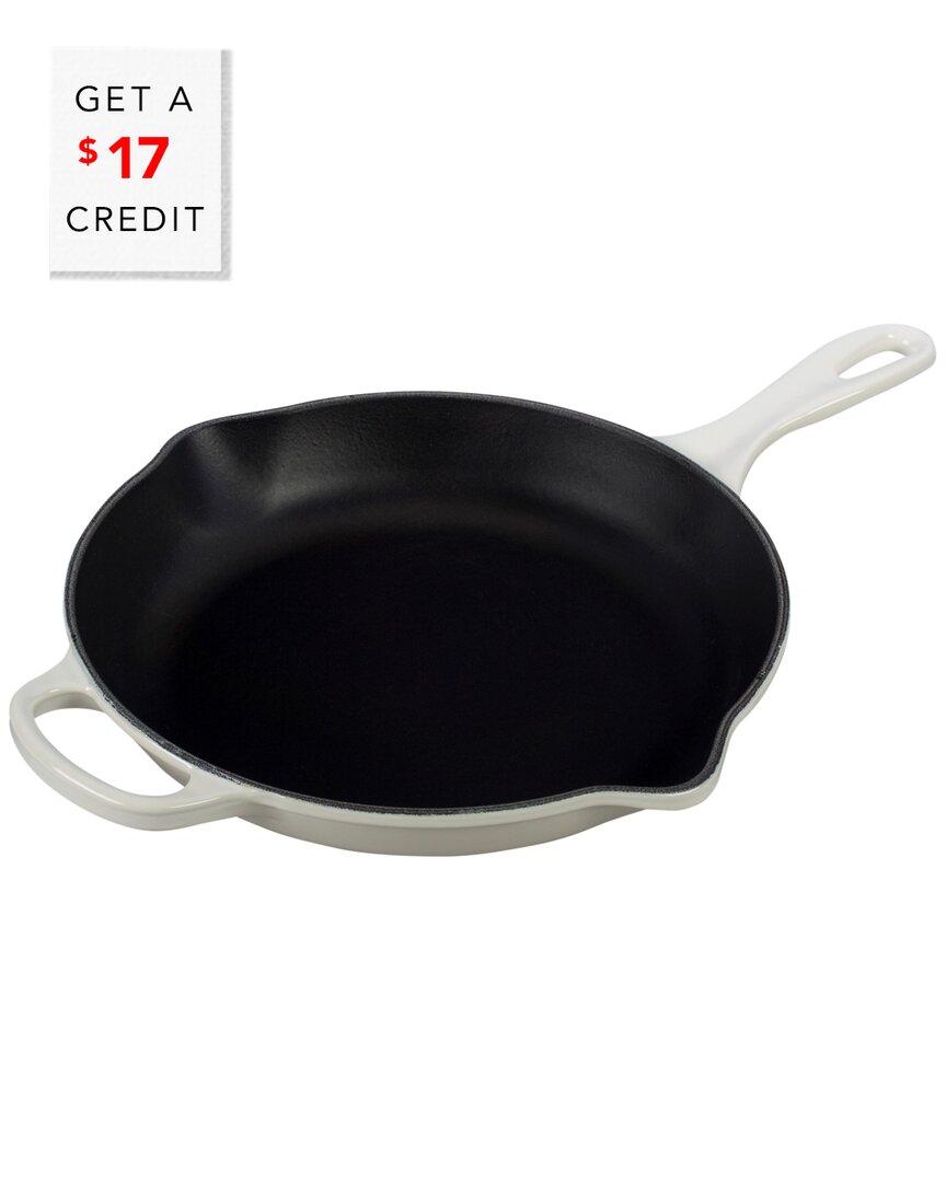 Le Creuset 9in Signature Iron Handle Skillet With $17 Credit In White