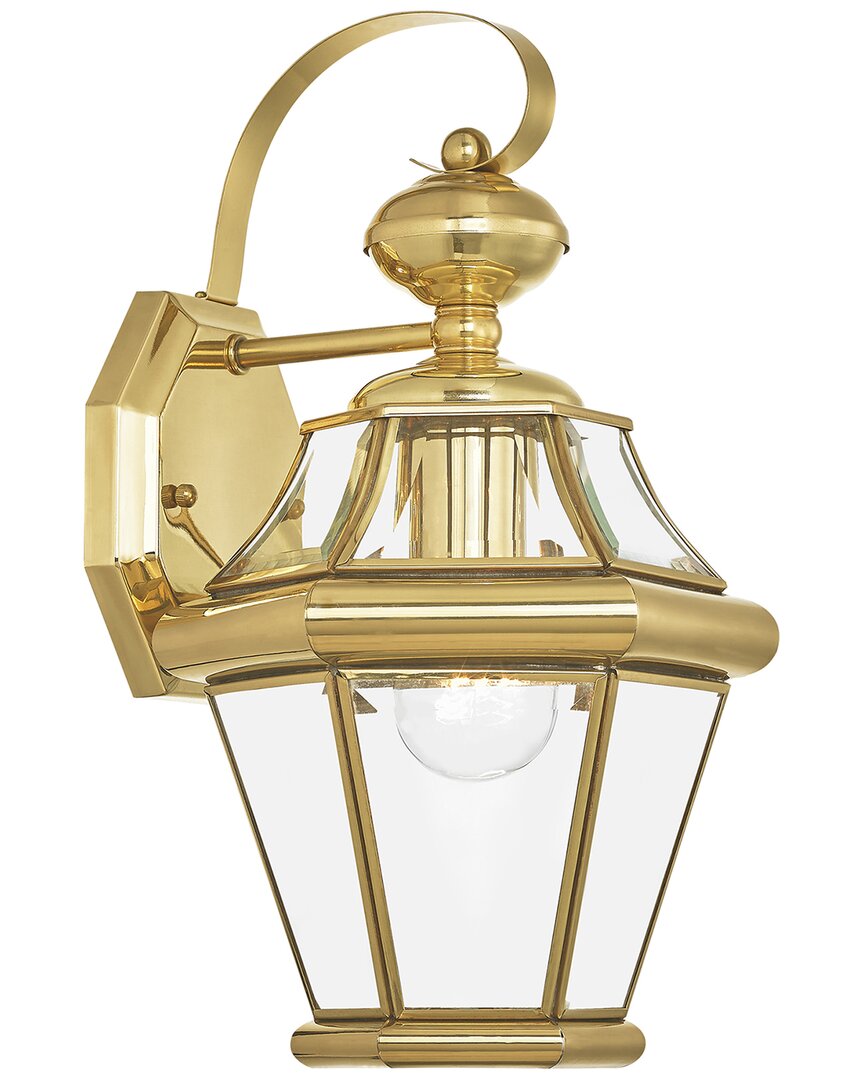 Livex Lighting Livex Georgetown 1-light Pb Outdoor Wall Lantern In Gold