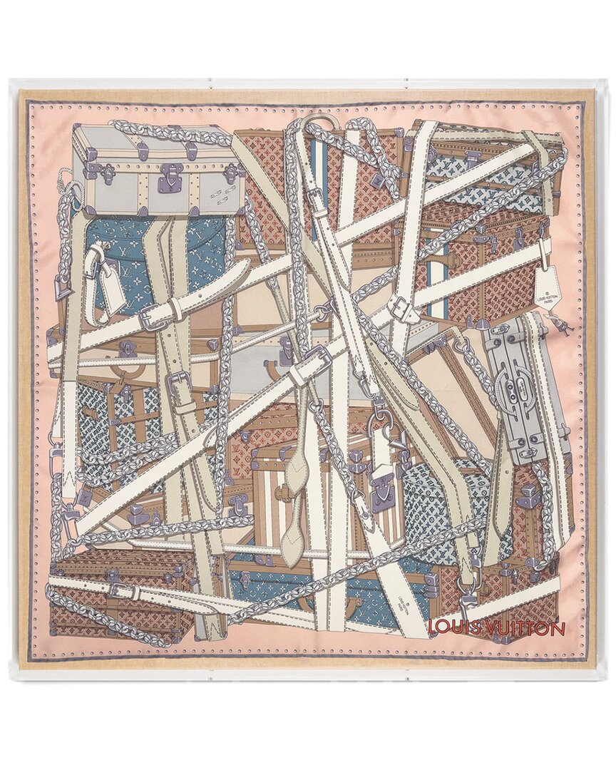 Wexel Art Louis Vuitton That Is A Wrap Silk Scarf Shadowbox In Brown