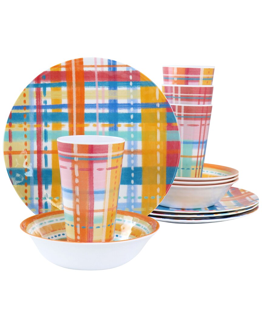 Laurie Gates Casablanca 12pc Melamine Dinnerware Set