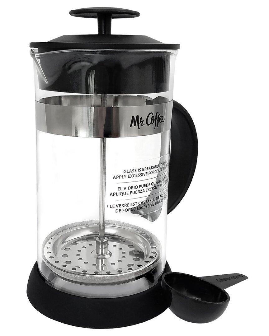 Mr Coffee Mr. Coffee Cafe Oasis 32oz Glass Body French Press Coffee Maker In Silver