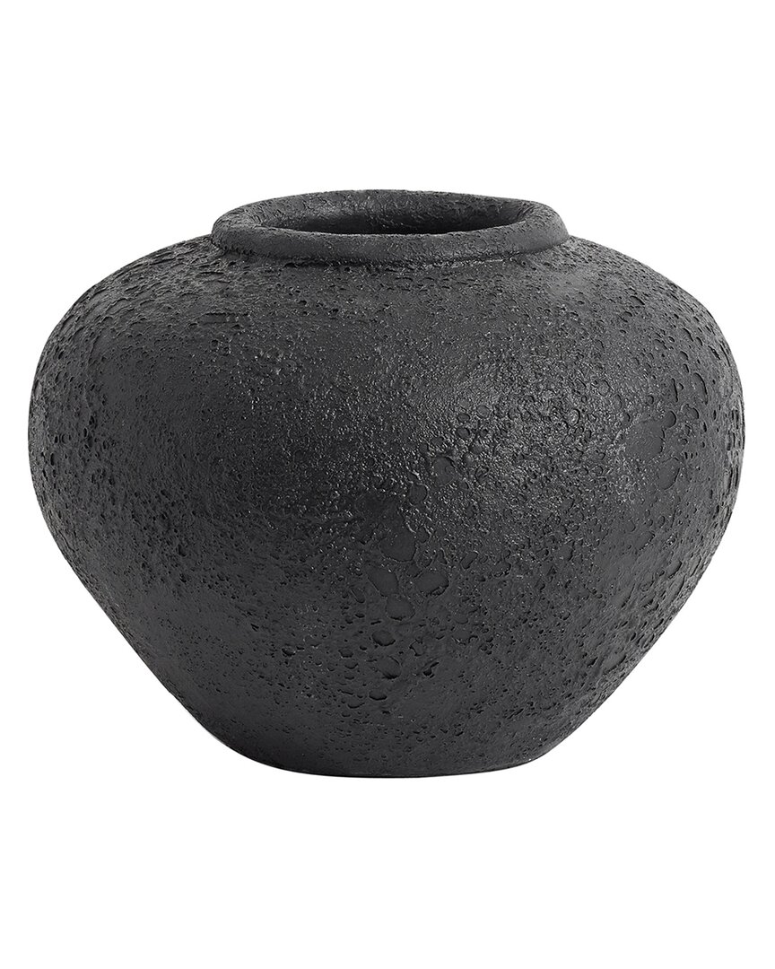 Bidkhome Ioulieta Dark Gray 7in Terracotta Table Vase