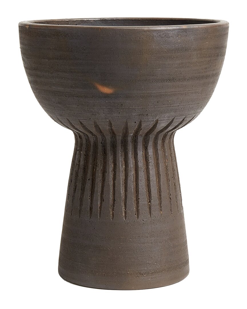 Bidkhome Timo Earthenware Decorative Bowl In Brown