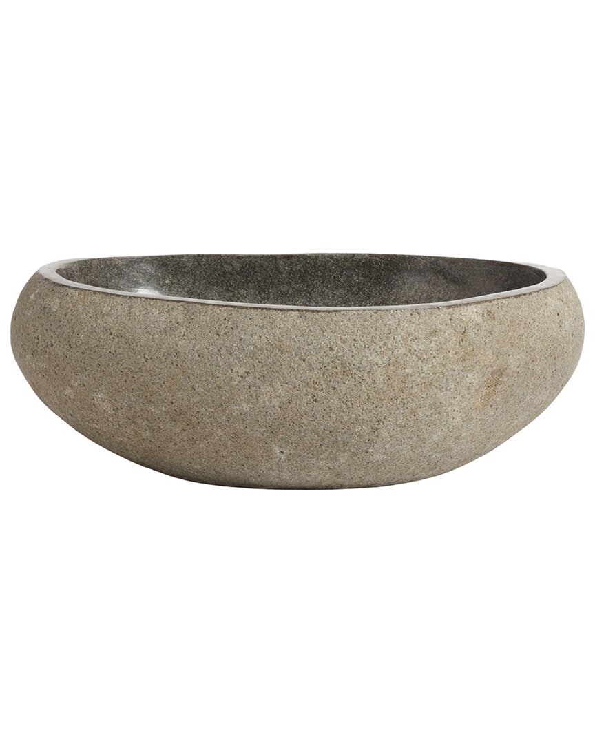 Bidkhome Hanen Stoneware Oval Decorative Bowl In Gray
