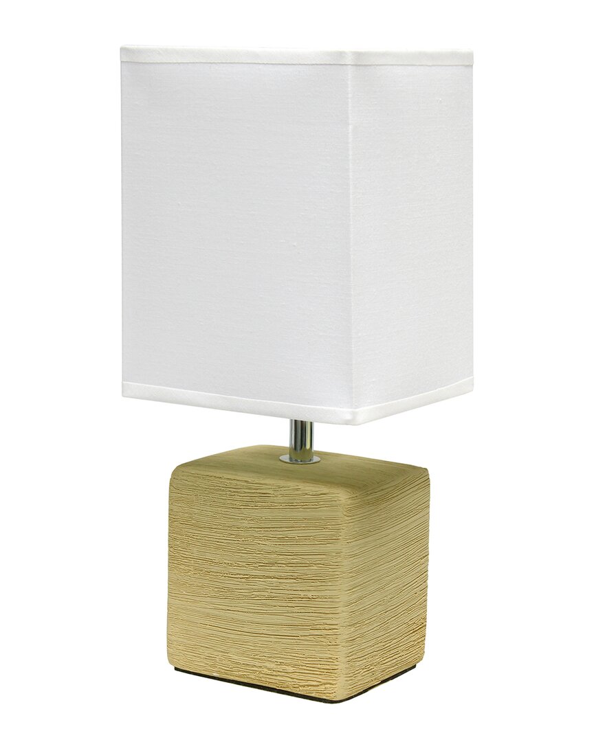 Lalia Home Petite Faux Stone Table Lamp In White